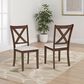 Linon Home Decor Warren X-Back Side Chair in Warm Brown (Set of 2), , large