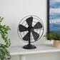 Maple and Jade Metal Fan Decorative Sculpture in Weathered Black, , large