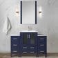 Lexora Home Volez 48" Single Bathroom Vanity in Navy Blue with White Ceramic Top and Rectangular Sink, , large