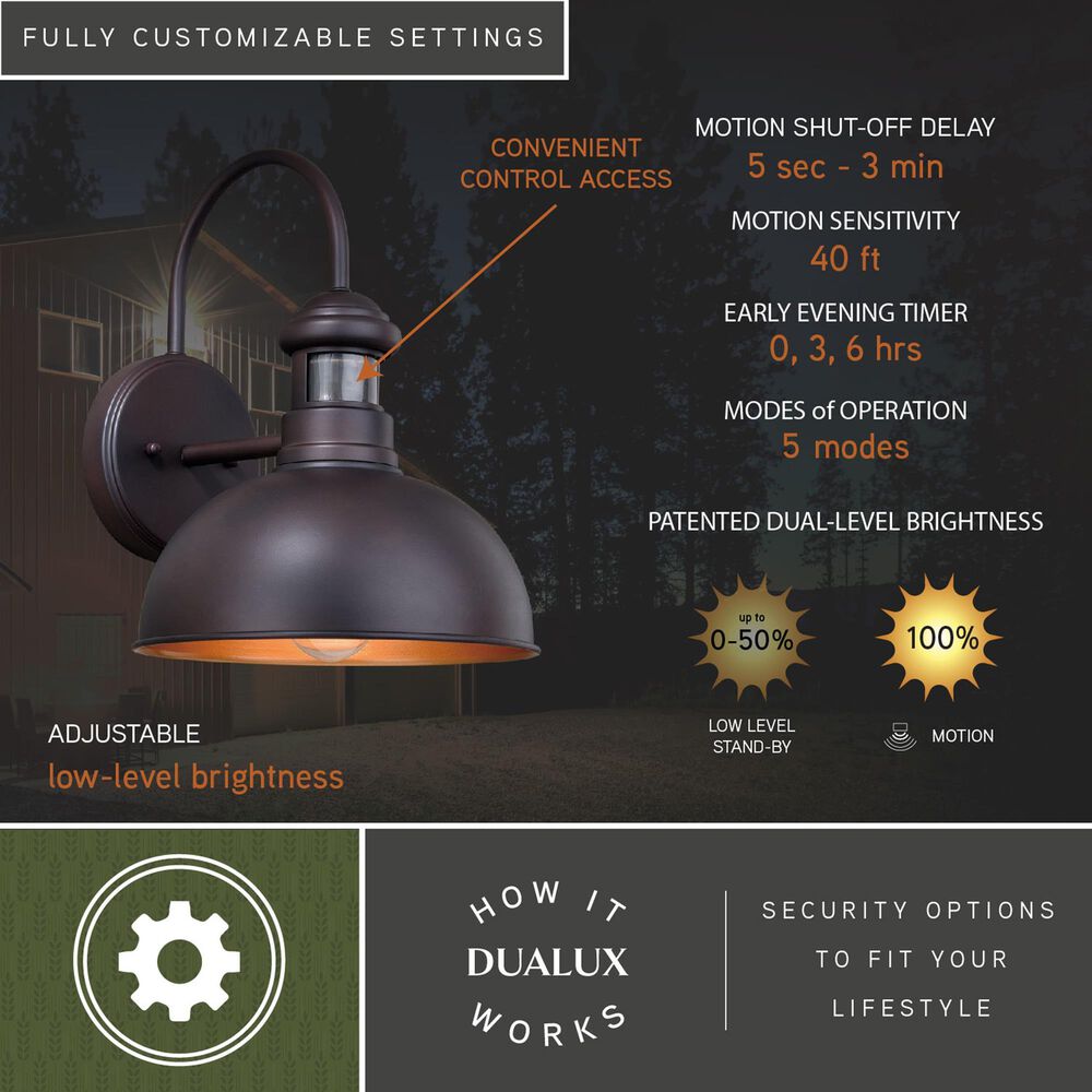 Vaxcel Franklin 1-Light Outdoor Wall Motion Sensor in Oil Burnished Bronze, , large