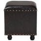 Baxton Studio Charlier Storage Ottoman with Book Spine Drawer in Dark Brown, , large