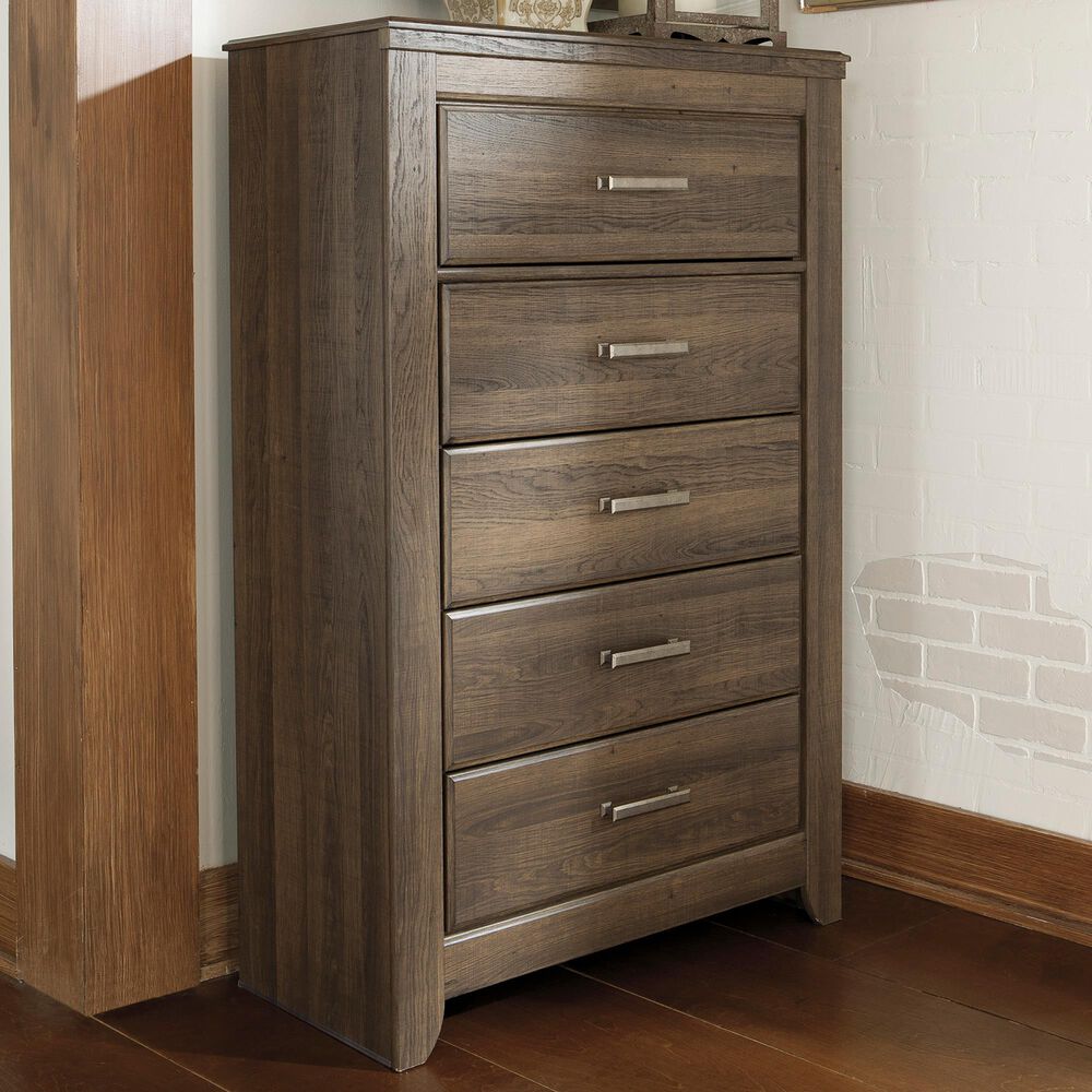 Ashley Juararo 5 Drawer Chest in Dark Brown, , large