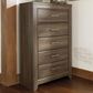 Ashley Juararo 5 Drawer Chest in Dark Brown, , large