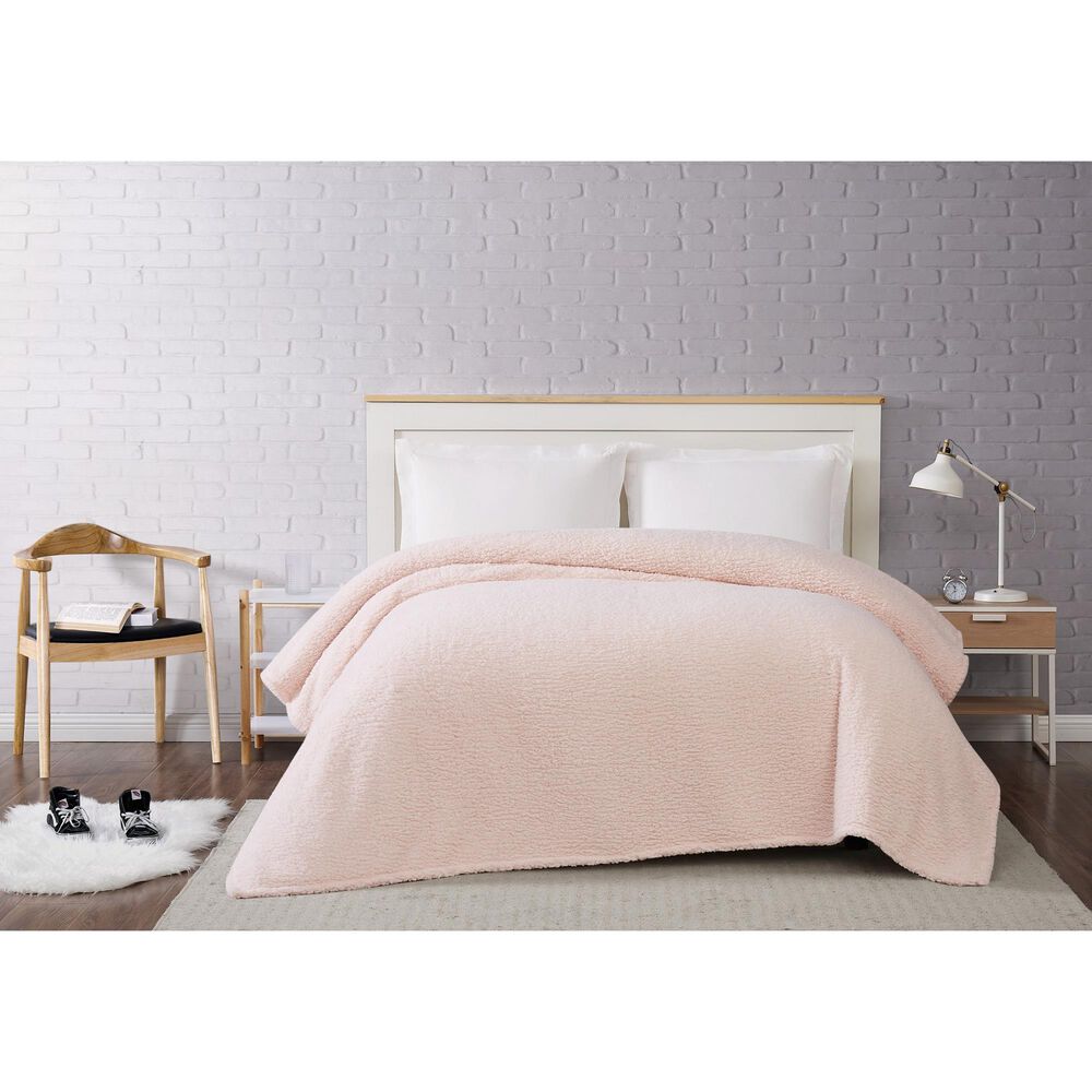 Pem America Brooklyn Loom Marshmallow Full/Queen Blanket in Blush, , large