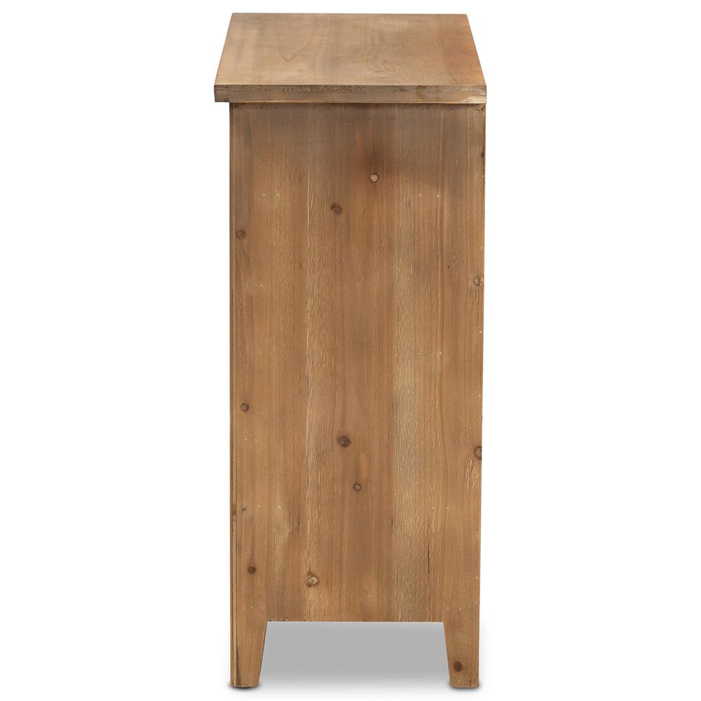 Baxton Studio Clement 3-Drawer Storage Cabinet in Medium Oak, , large