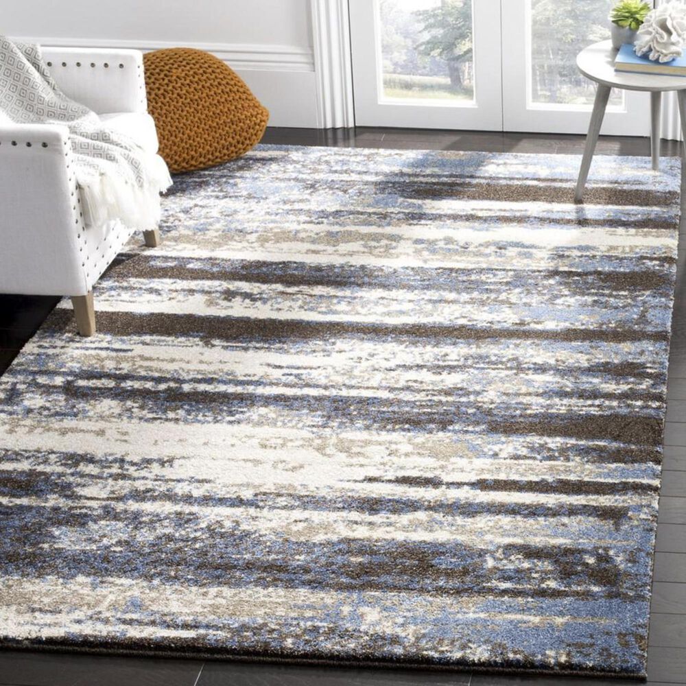 Safavieh Retro RET2138-1165 3&#39; x 5&#39; Cream and Blue Area Rug, , large