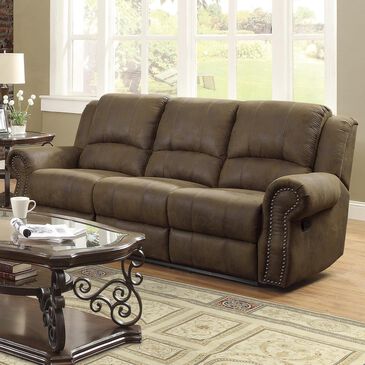 Pacific Landing Sir Rawlinson Traditional Reclining Sofa in Brown, , large