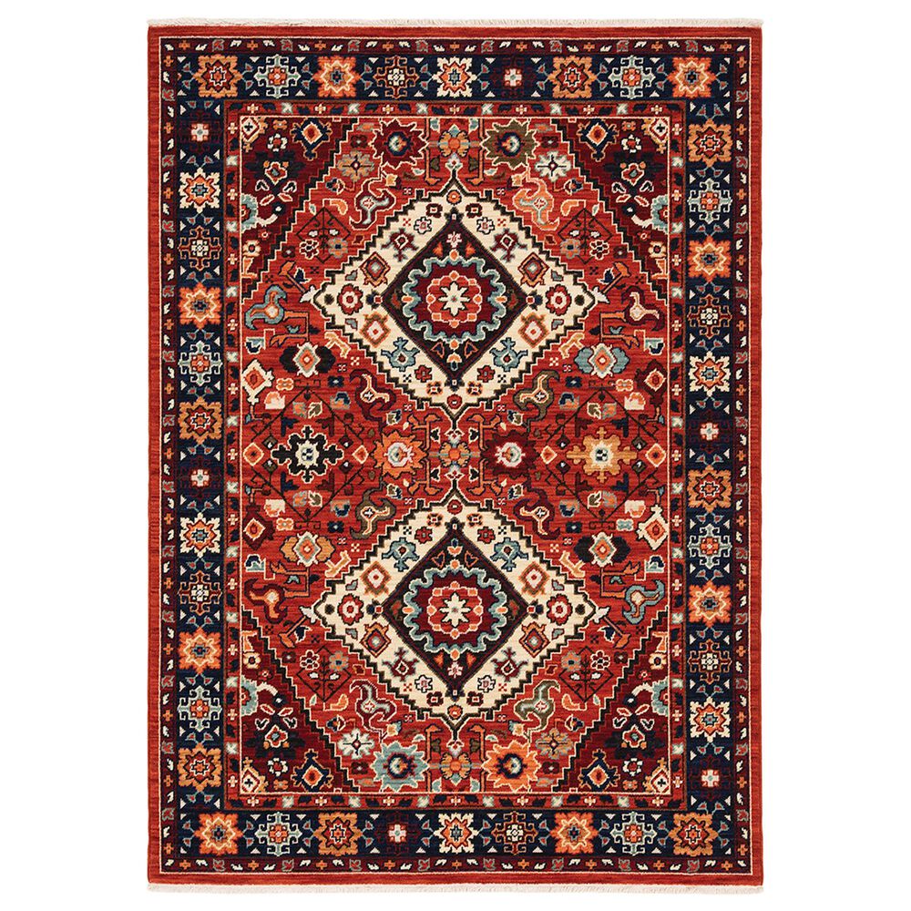 Oriental Weavers Lilihan Medallion 2061V 2" x 6" Red and Blue Scatter Rug, , large