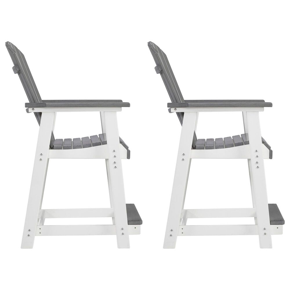 Ashley Transville Patio Counter Stool in Gray and White &#40;Set of 2&#41;, , large