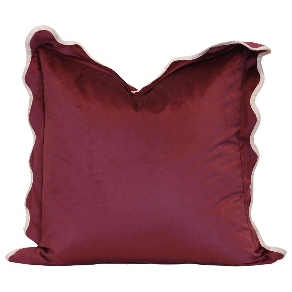 Flair Industries 22" Square Throw Pillow in Burgundy, , large