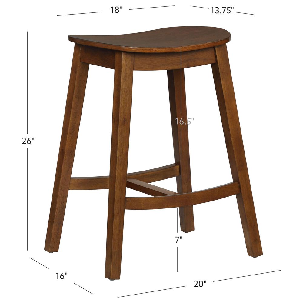 Linon Home Decor Culver Counter Stool in Brown (Set of 2), , large
