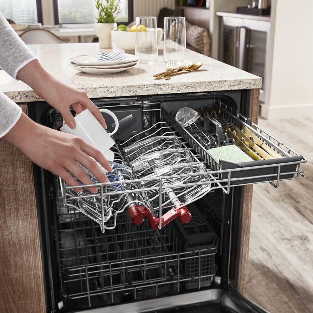 KitchenAid 24 Built-In Bar Handle Dishwasher with FreeFlex 3rd Rack and  LED Interior Light in PrintShield Stainless Steel