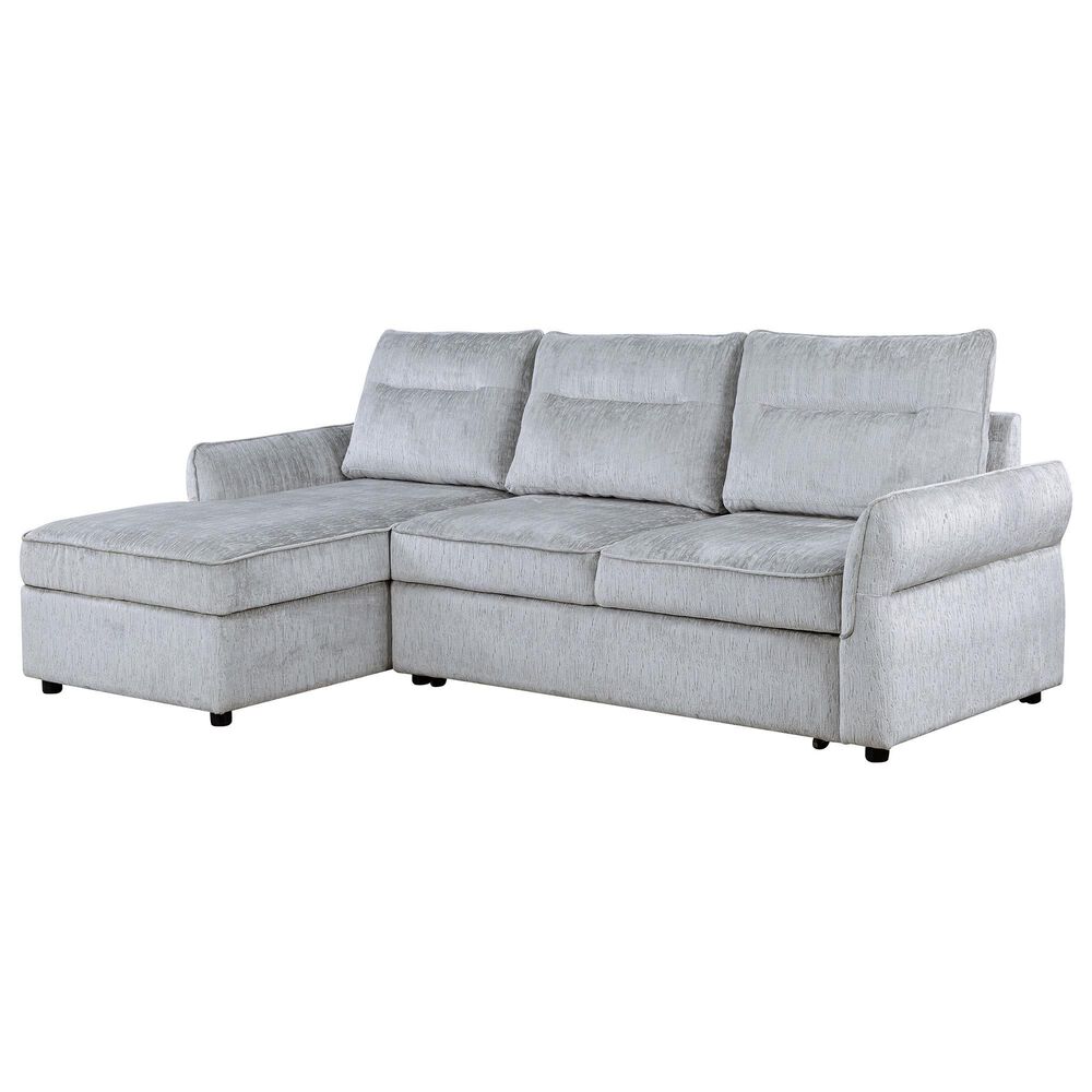 Global Furniture USA Sofa Sleeper with Left-Facing Chaise in Grey, , large