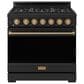 Thor Kitchen Gordon Ramsay 6 Cu. Ft. Professional Gas Range with Bronze Handle Kit in Black, , large