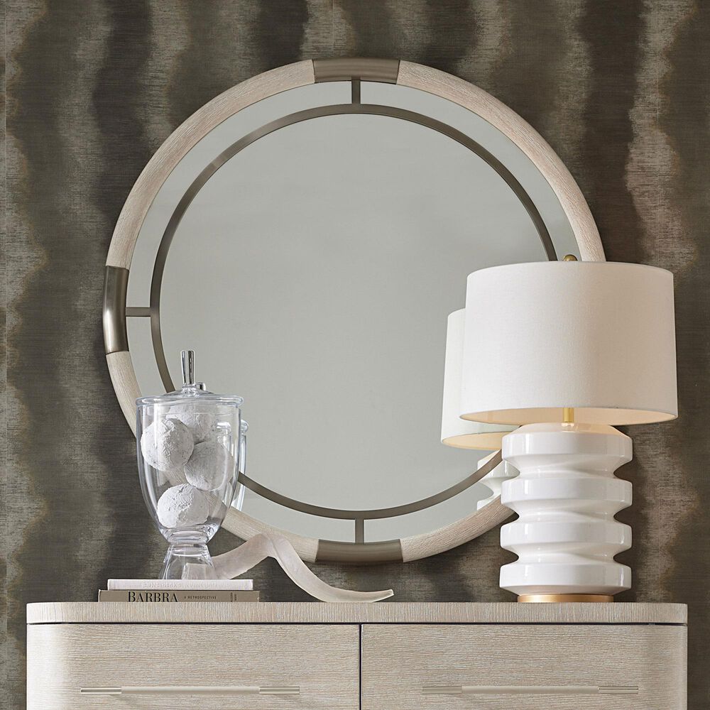 Hooker Furniture Modern Mood Round Mirror in Diamond and Pewter, , large