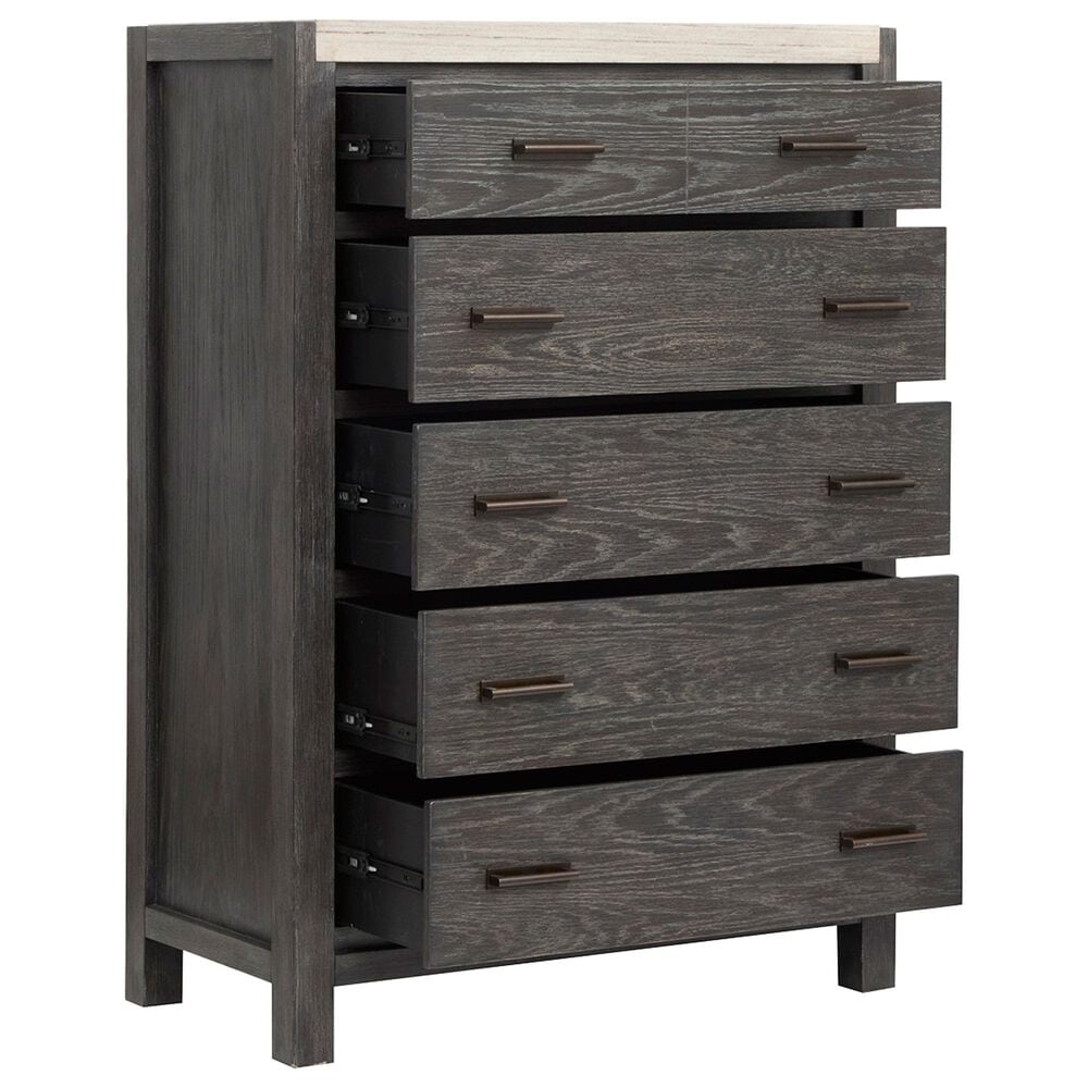 Nicolette Home Plum Creek 5 Drawer Chest in Ravenwood Black, , large