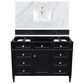 James Martin Vanities Brittany 48" Single Bathroom Vanity in Black Onyx with 3 cm Carrara White Marble Top and Rectangle Sink, , large