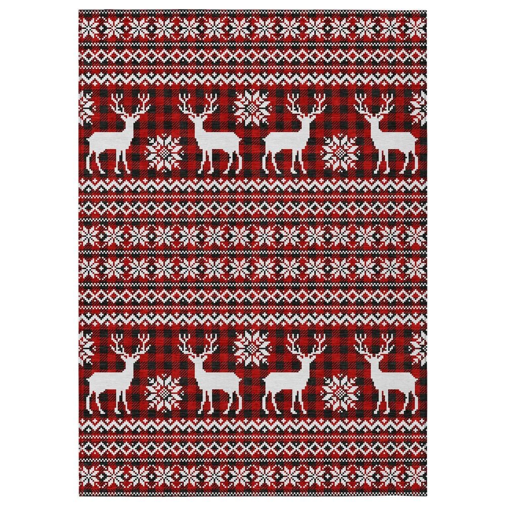 Dalyn Rug Company Wonderland WN28 5" x 7"6" Red Indoor/Outdoor Area Rug, , large
