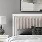 Ashley Zuraleus 5-Piece King Upholstered Panel Bedroom Set in Matte White, , large