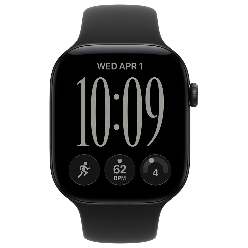 Apple Watch Series 12 (GPS + Cellular) 46mm Black Aluminum Case with Black Sport Band - M/L, , large