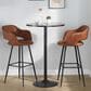 Lumisource Margarite Barstool with Brown Cushion in Black (Set of 2), , large