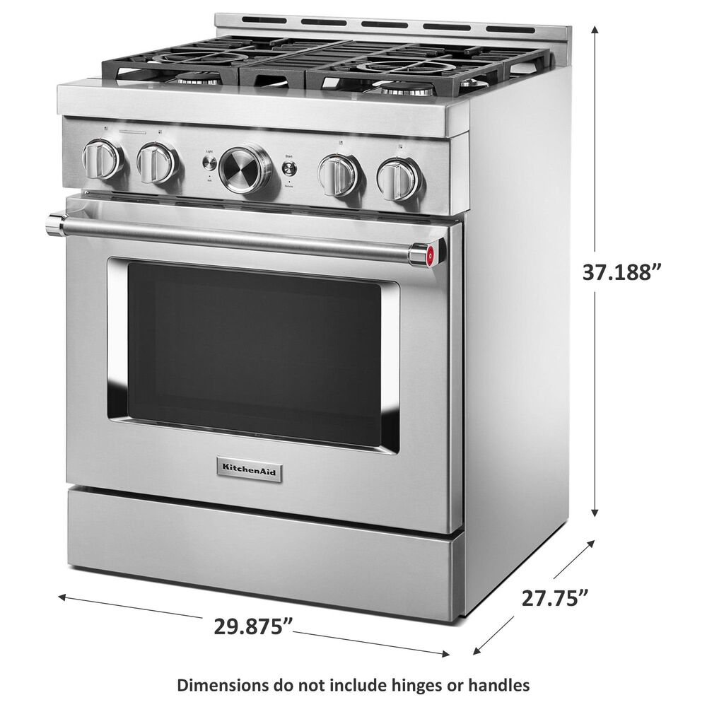 KitchenAid 4.1 Cu. Ft. Freestanding Gas Range with True Convection in Stainless Steel, , large
