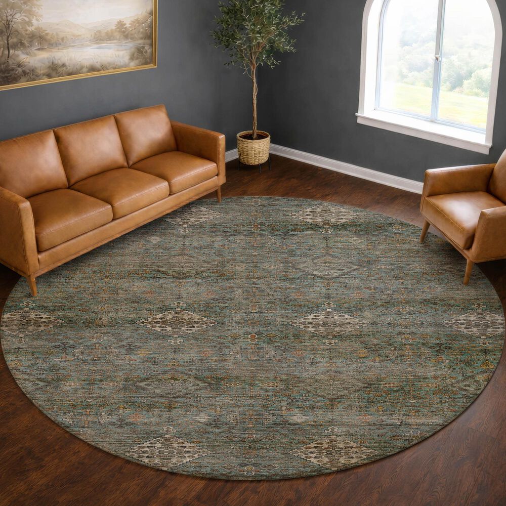 Dalyn Rug Company Aristo AR1 Teal 8' Round Area Rug, , large