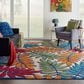 Nourison Aloha Floral 9" x 12" Multicolor Indoor/Outdoor Area Rug, , large