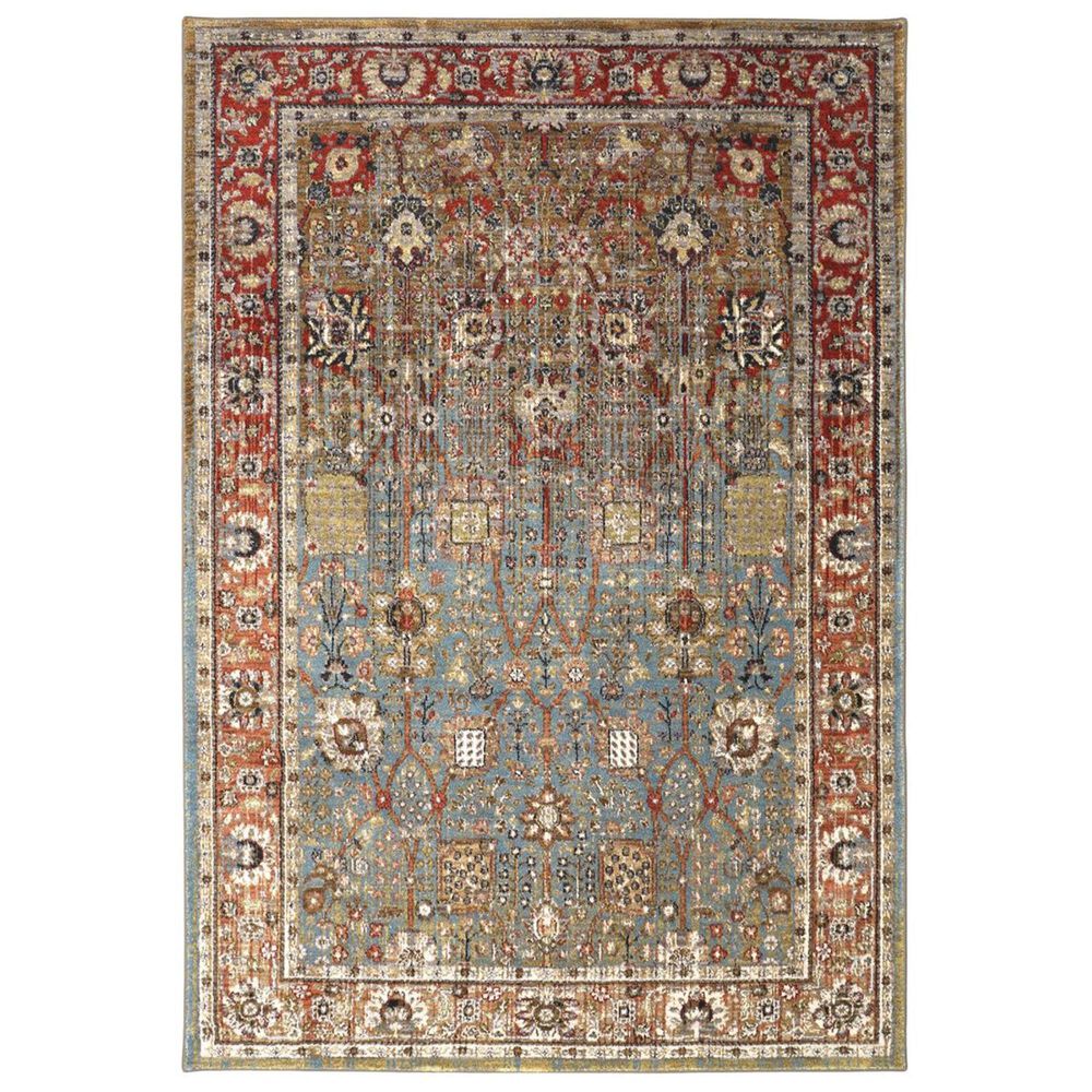 Karastan Spice Market Myanmar 90668-50123 9"6" x 12"11" Aqua Area Rug, , large