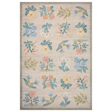 Rifle Paper Co. x Loloi Rosa Hawthorne 5" x 7"6" Cream Area Rug, , large