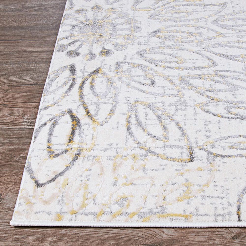 Couristan Calinda Summer Bliss 2&#39; x 3&#39; Gold, Silver and Ivory Area Rug, , large