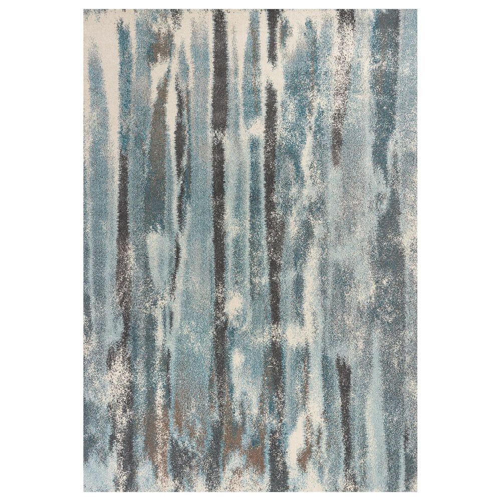 Kas Oriental Rugs Illusions Moderne 6"7" x 9"6" Teal Area Rug, , large