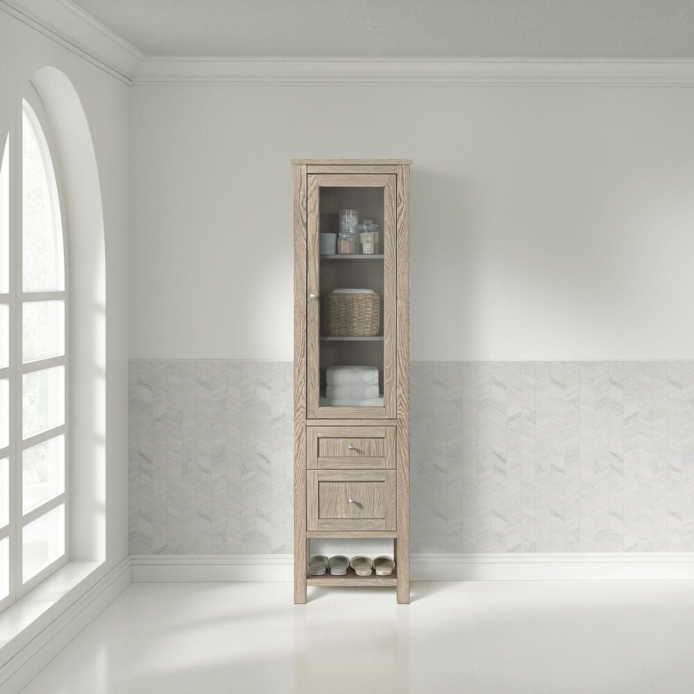James Martin Vanities Breckenridge 22&quot; Linen Cabinet in Whitewashed Oak, , large