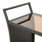 Hearth and Haven Bar Cart with Glass Top in Gray with Ice Tray, , large