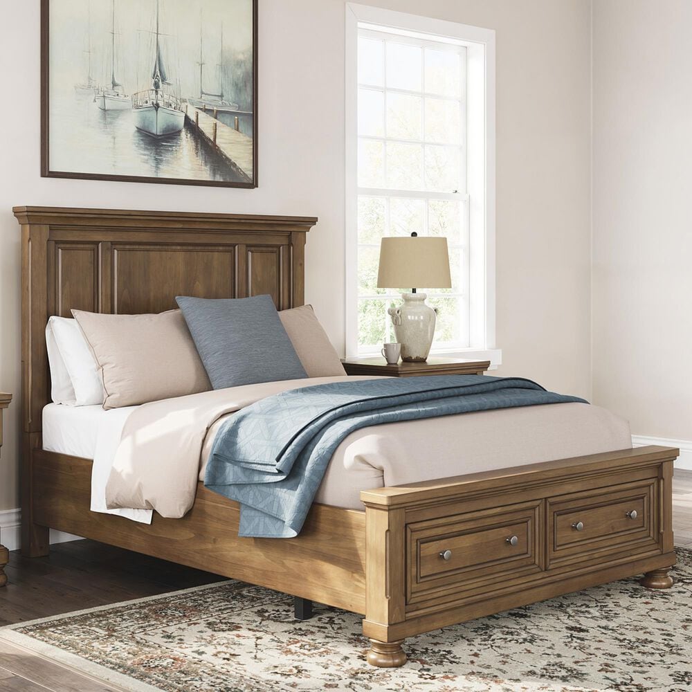 Ashley Feddinger Queen Panel Storage Bed in Chestnut Brown, , large