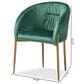 Baxton Studio Ballard Arm Chair with Green Velvet Upholstered in Gold, , large