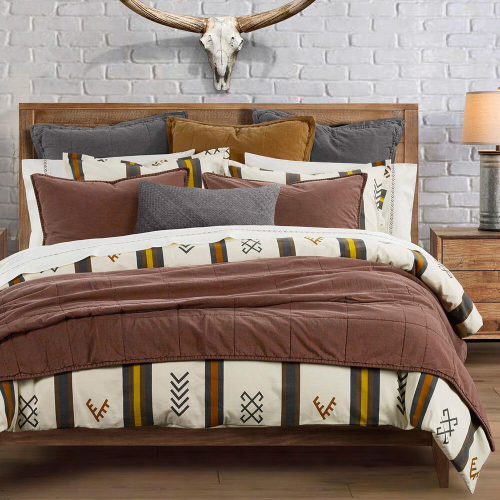 HiEnd Accents Toluca Canvas 3-Piece Super King Duvet Cover Set, , large