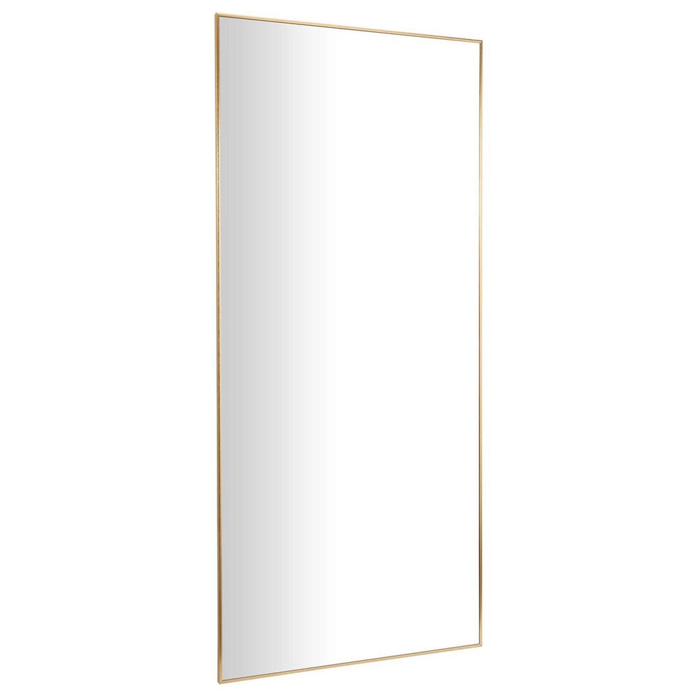 Maple and Jade 47&quot; Rectangular Metal Wall Mirror with Thin Frame in Gold, , large