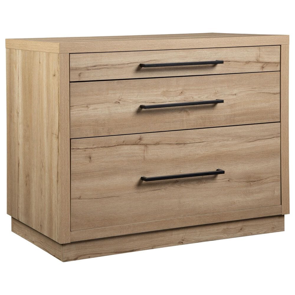 Riva Ridge Harman 3-Piece Executive Desk with Bookcase and File Cabinet Set in Creamy Natural, , large