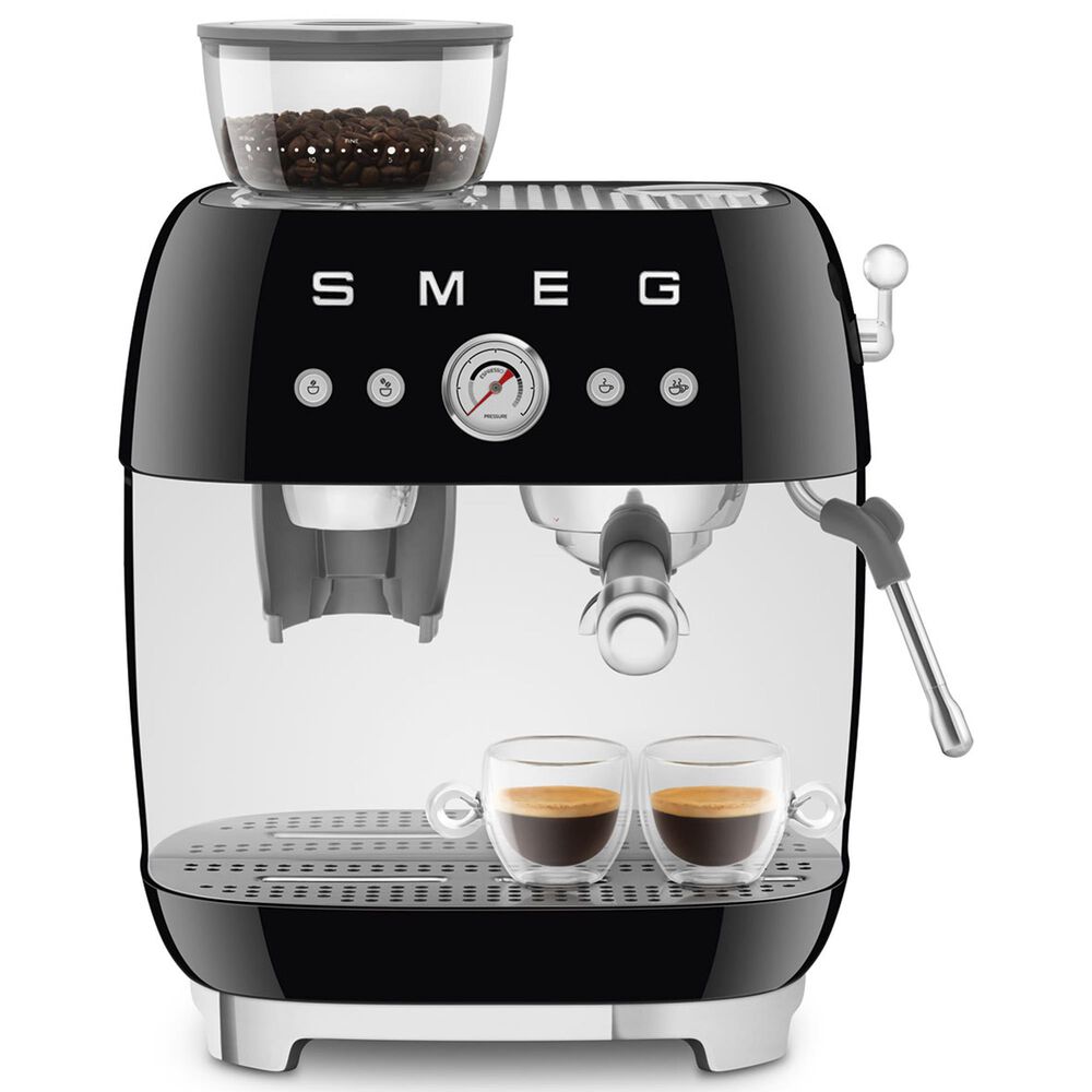 Smeg Espresso Manual Coffee Machine with Grinder in Black, , large