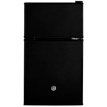 GE Appliances 3.1 Cubic Feet Double-Door Compact Refrigerator in Black, , large