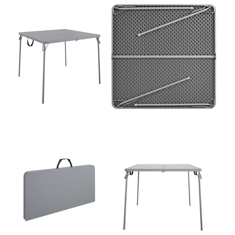 DHP 38.5&quot; Fold-in-Half Card Table with Handle in Gray, , large