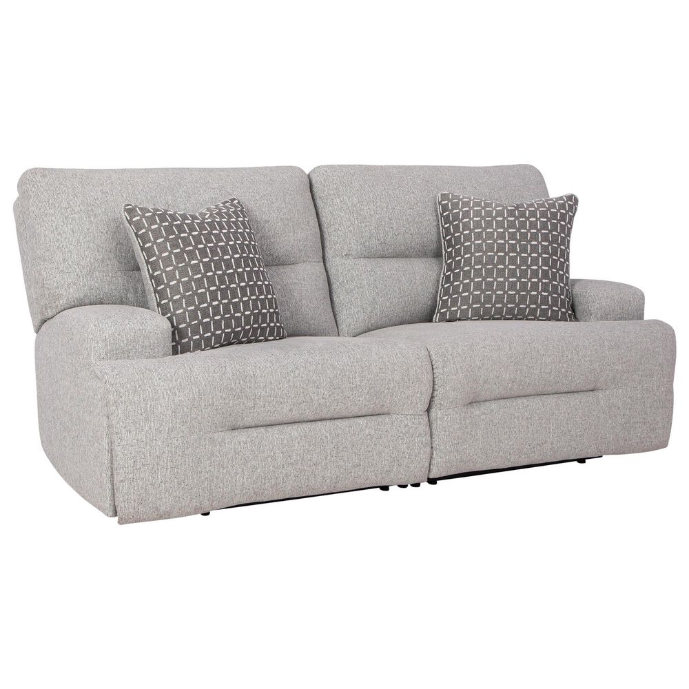 Ashley Acklen Place 2-Piece Power Symmetrical Reclining Sectional Loveseat in Pewter, , large