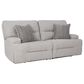 Ashley Acklen Place 2-Piece Power Symmetrical Reclining Sectional Loveseat in Pewter, , large