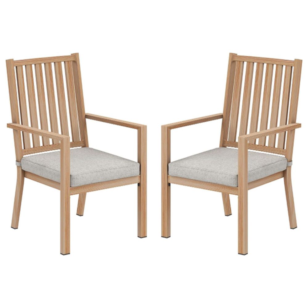 Hearth and Haven Outdoor All-Weather Aluminum Dining Chair in Gray (Set of 2), , large