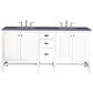 James Martin Vanities Addison 72" Double Bathroom Vanity in Glossy White with 3 cm Charcoal Soapstone Quartz Top and Rectangular Sinks, , large