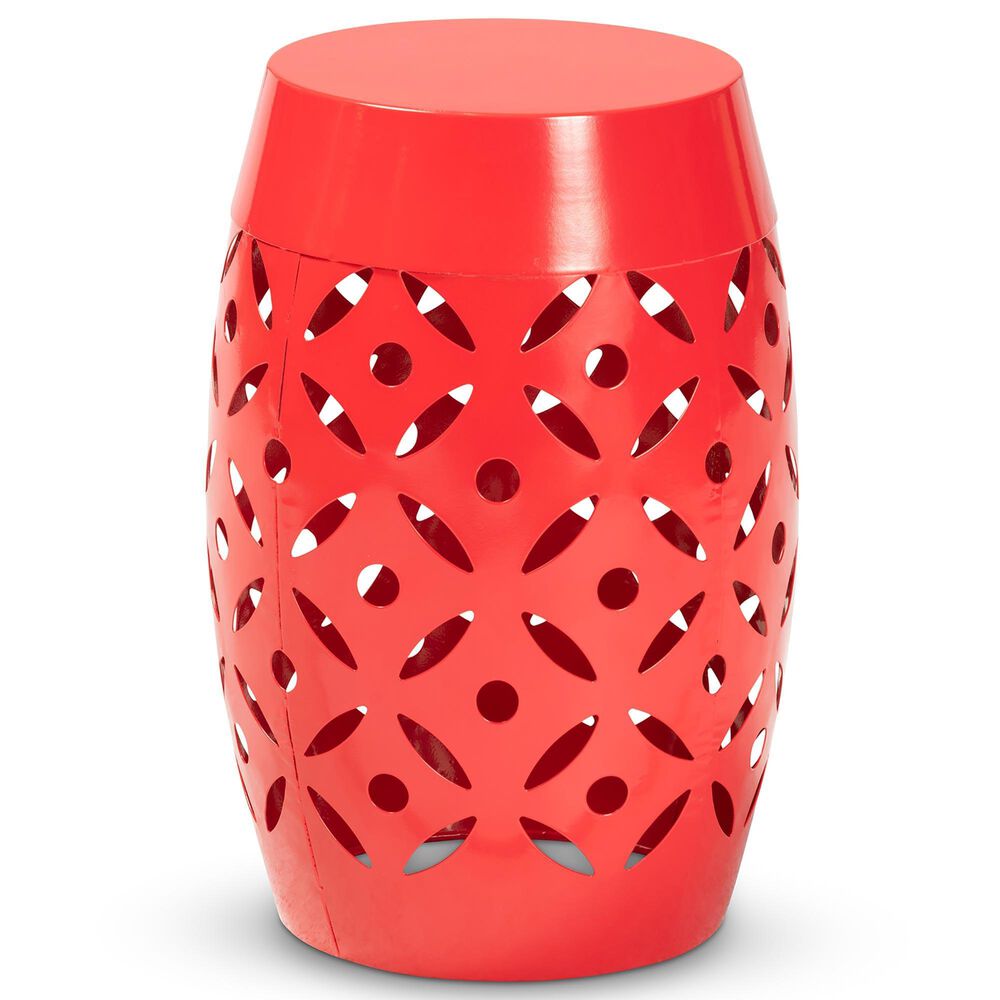 Baxton Studio Hallie Patio Side Table in Red - Table Only, , large