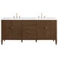 James Martin Vanities Myrrin 72" Double Vanity in Mid-Century Walnut with 3 cm White Zeus Quartz Top, , large