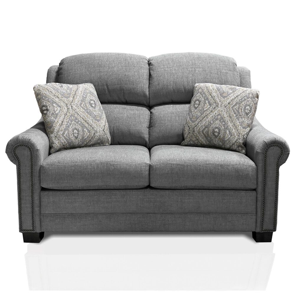 England Furniture Dawson Stationary Loveseat in Remedy Metal, , large
