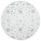 Safavieh Micro-Loop MLP506M 5" Round Light Blue and Ivory Area Rug, , large